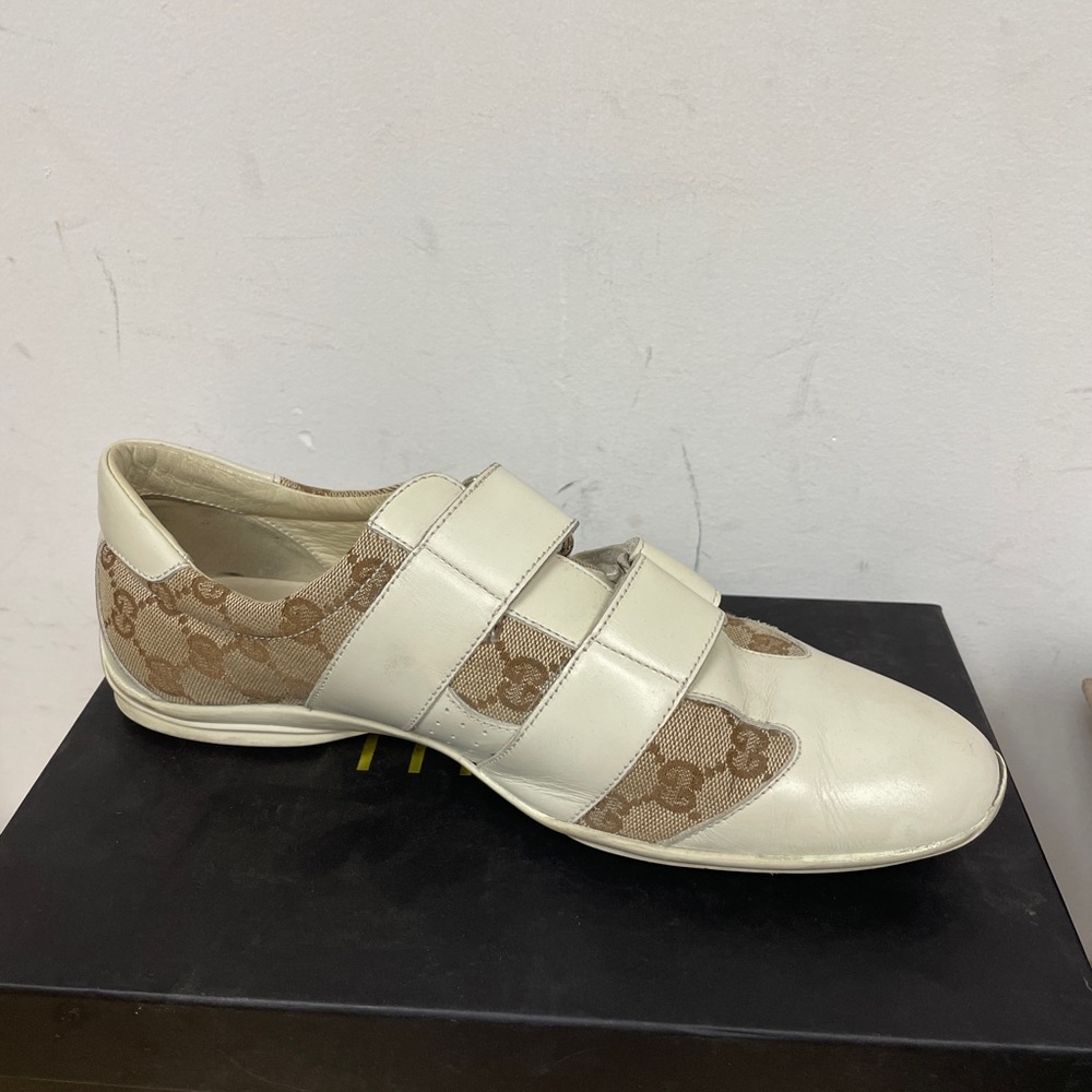 GG Canvas & Leather Velcro Sneakers - Picture 6 of 8